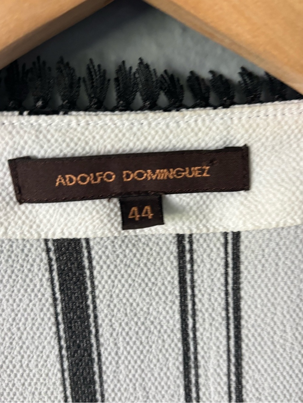 Adolfo Dominguez Open Front Striped Kimono Jacket Black White Euro 44 - Picture 9 of 10